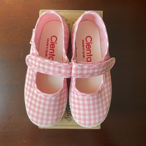 New Cienta Shoes Girls Mary Janes - Gingham Pink - Size 25